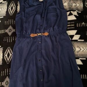 H&M Navy Button-Down Maxi Dress